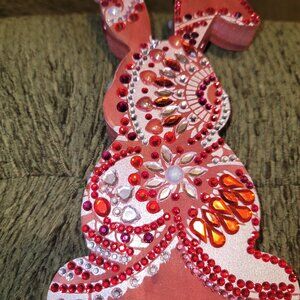 Unique one-of-a-kind bling wooden bunny (hand made)